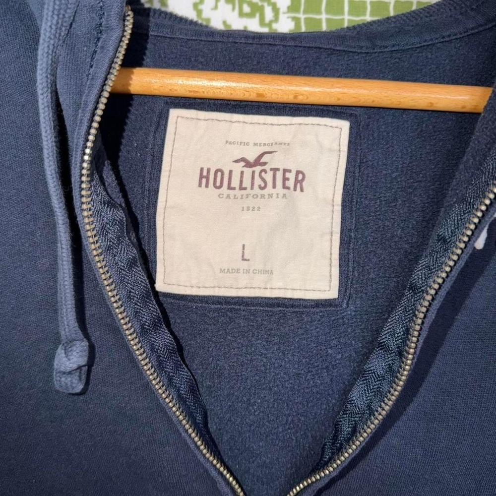 Hollister HCO navy blue zip up hoodie preppy - Picture 2 of 6